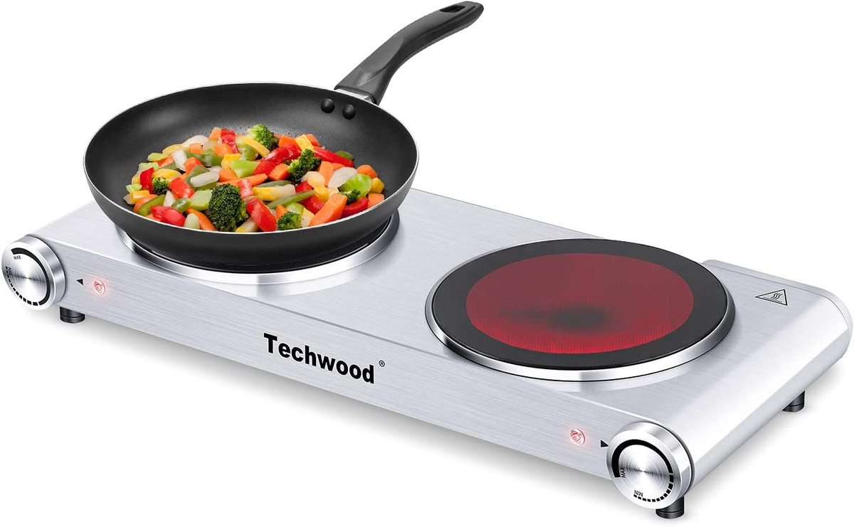 Hot Plate, Techwood Electric Stove Countertop Double Burner for Cooking  Infrared | eBay