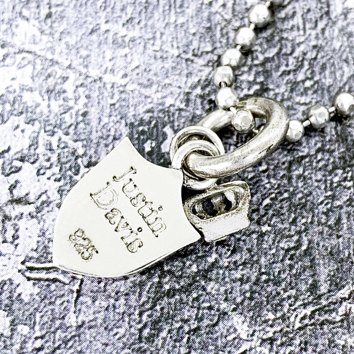 Justin Davis Shield Dog Tag Necklace SNJ163 Black Cz Stones Justin Davis Shield Dog Tag Necklace SNJ163 Black Cz Stones