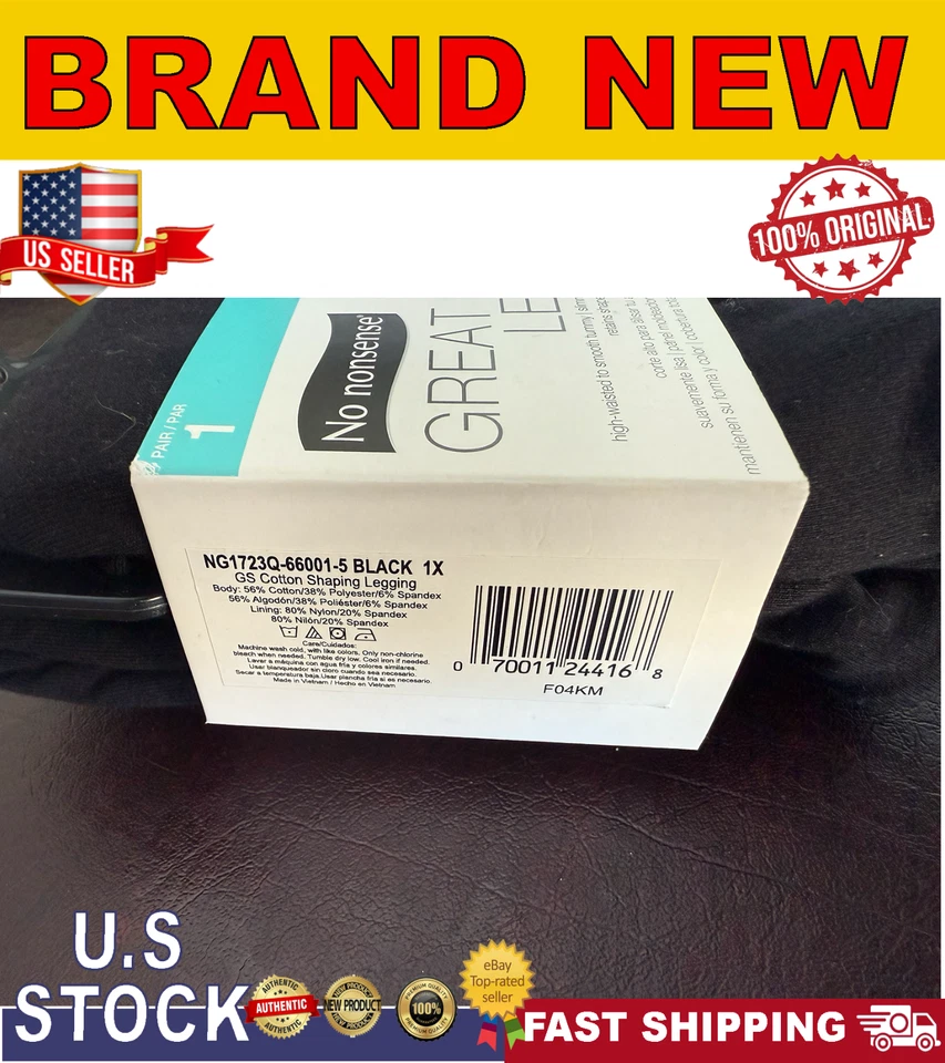 No dunisable 女式大塑形棉质打底裤黑色 1 X 码 — 第 3/4 张图片