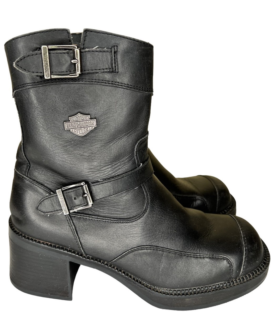 Harley-Davidson サイドゴアブーツ Harley Davidson Double Buckle Side Zip Gypsy Black Boots
