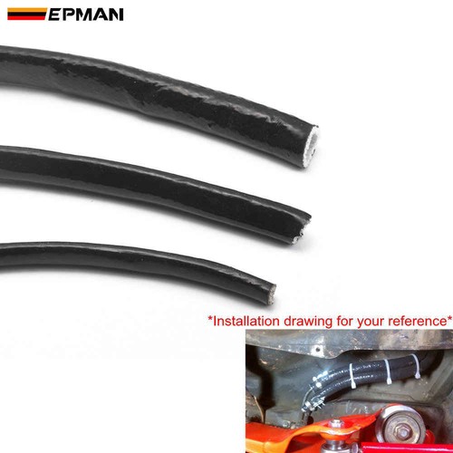 3.3ft Fire Sleeve Braid Flame Heat Shield 1M ID:6mm Fit AN4 Oil Fuel Line Hose - Picture 6 of 6