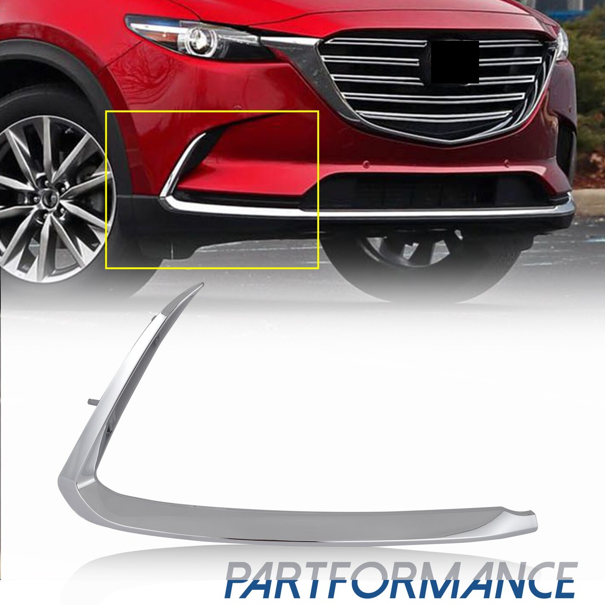 Front Bumper Trim Lower Molding Fit 2016-2022 Mazda CX-9 Passenger