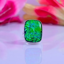 Fine Australian Triplet Opal Gemstone 925 Sterling Silver Handmade Ring All Size