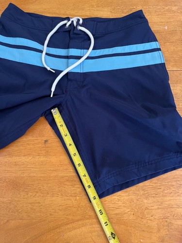J.Crew Boys Navy Striped Swim Trunk Shorts Flex Swimwear Sports, Size 31 - Picture 6 of 10