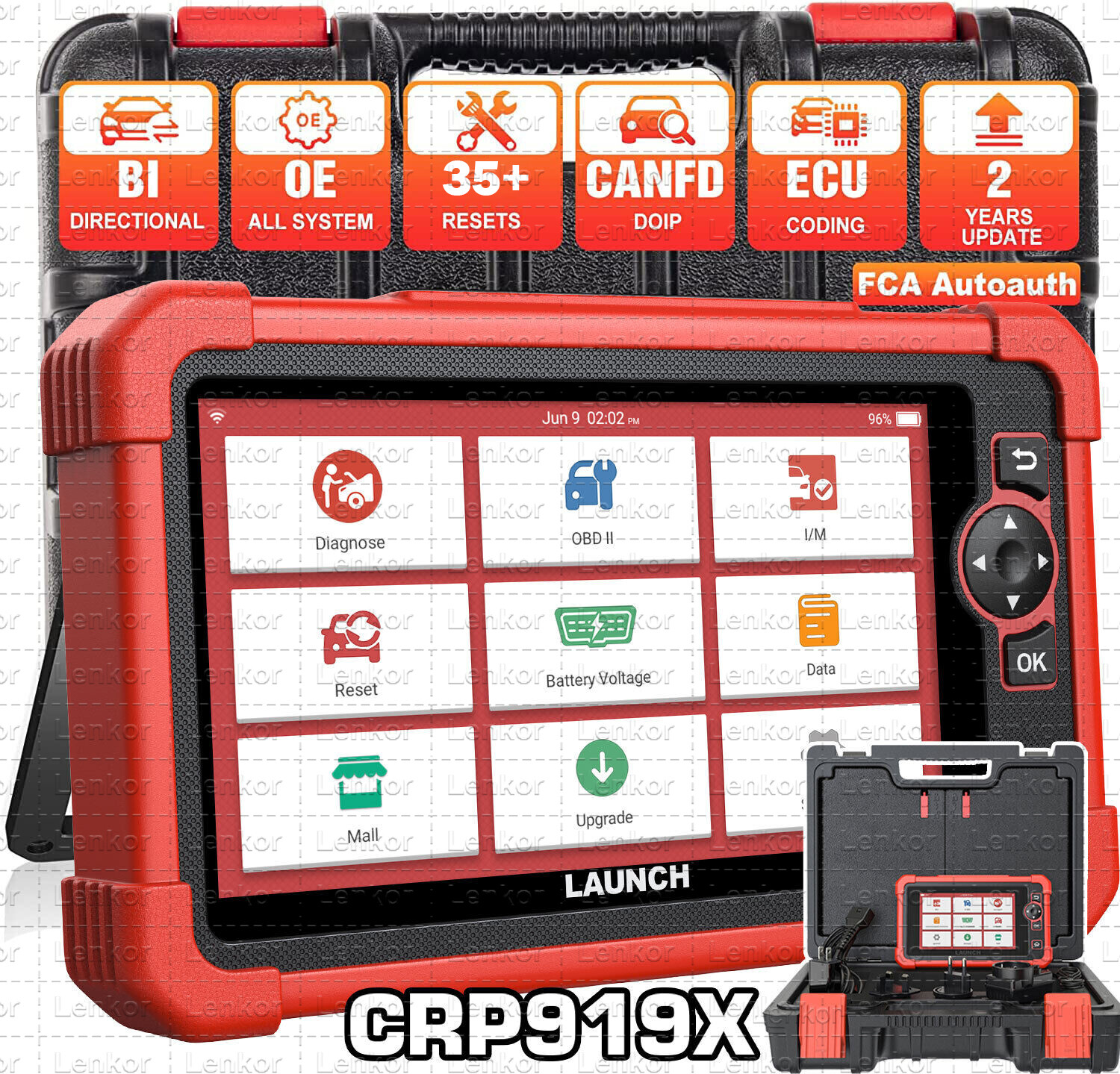 LAUNCH X431 CRP919X Bidirectional Car Diagnostic Scanner Full System ECU Coding