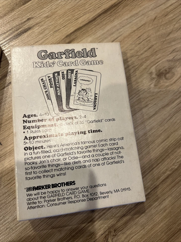 1978 Винтажная детская карточная игра Garfield «Большая сделка» No 716 Parker Bros в комплекте - Изображение 2 из 4