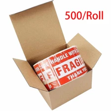 1Roll 500/Roll 3x5" Fragile Handle with Care Thank You Shipping Labels Stickers 