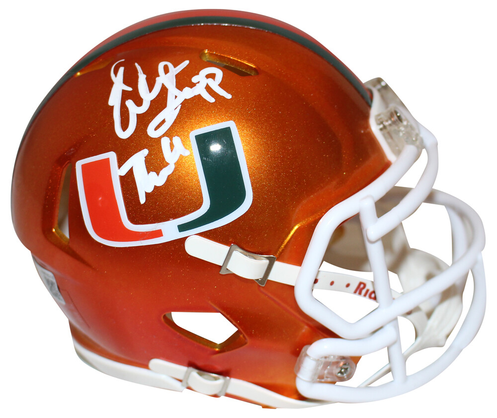 Warren Sapp Autographed Signed Miami Hurricanes Flash Mini Helmet Beckett 
