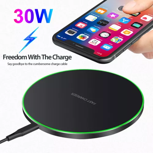 30W Wireless Charger Super Fast Charging Mat For iPhone 16 15 14 13 12 Pro Max - Picture 3 of 23