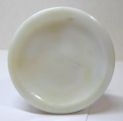 Vintage SMALL GLASS OIL KEROSENE LAMP Milk Glass Column Base Amber Globe 8.5 In - Picture 8 of 9