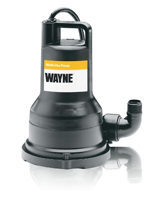 Wayne 1/3 HP 2600 gph Thermoplastic Switchless Switch Bottom AC ...