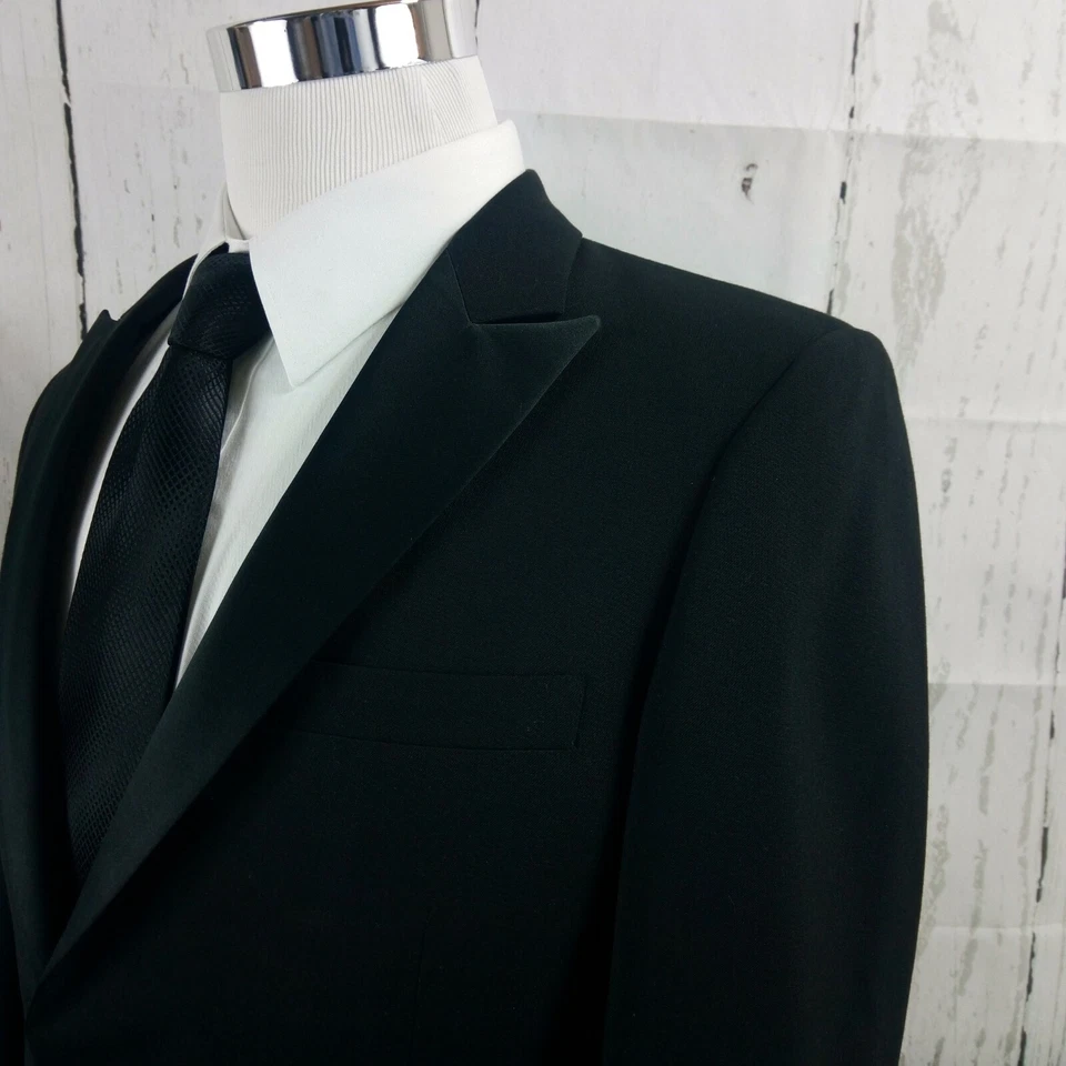 After Six 40S 1 Button Black Tuxedo Suit Blazer  - Image 4 of 4