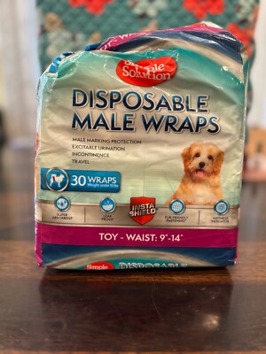 Simple Solution Disposable Male Wraps forToy Dogs 9 in-14 Waist