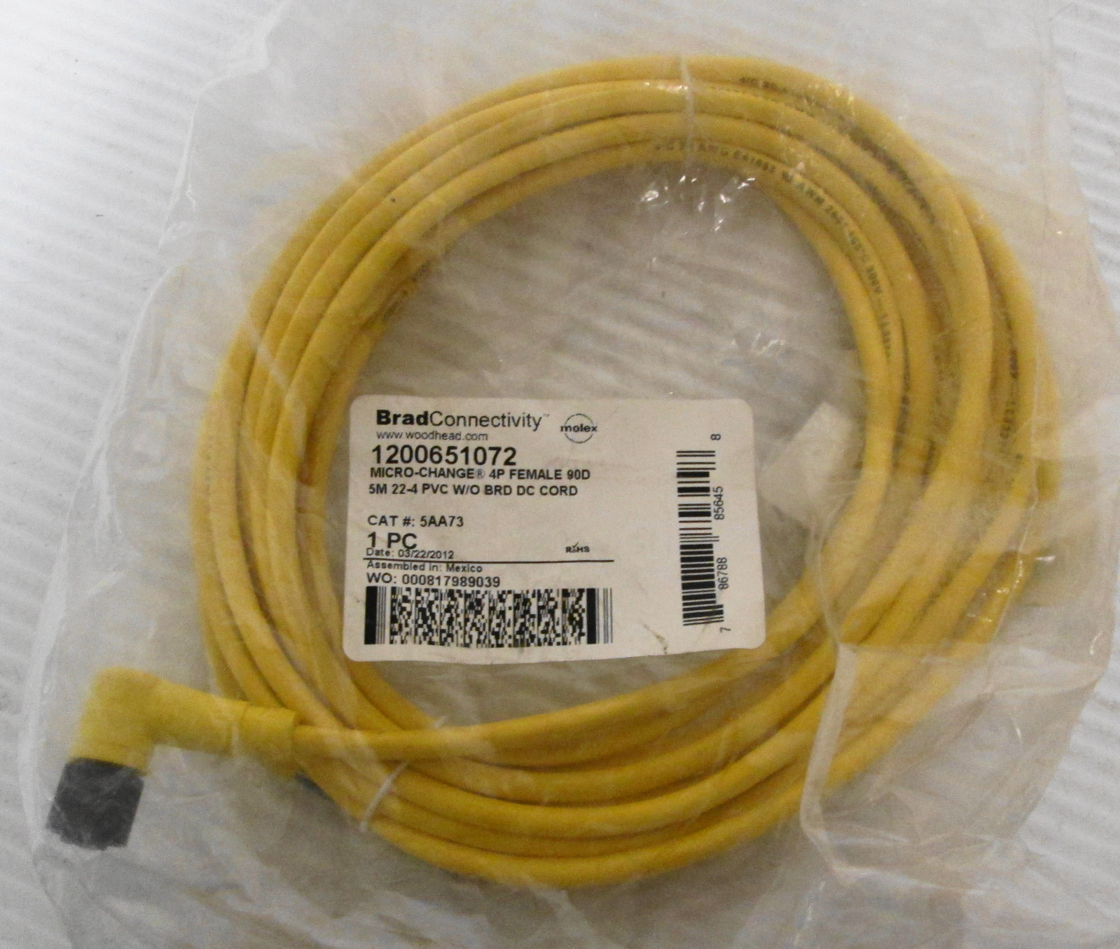 Woodhead 5AA73 1200651072 Micro-Change 4P Female Cord Set | eBay