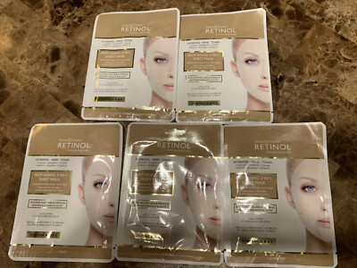 FIVE Skincare Cosmetics RETINOL Vitamin Enriched Anti-Aging 3 in 1 Sheet Mask