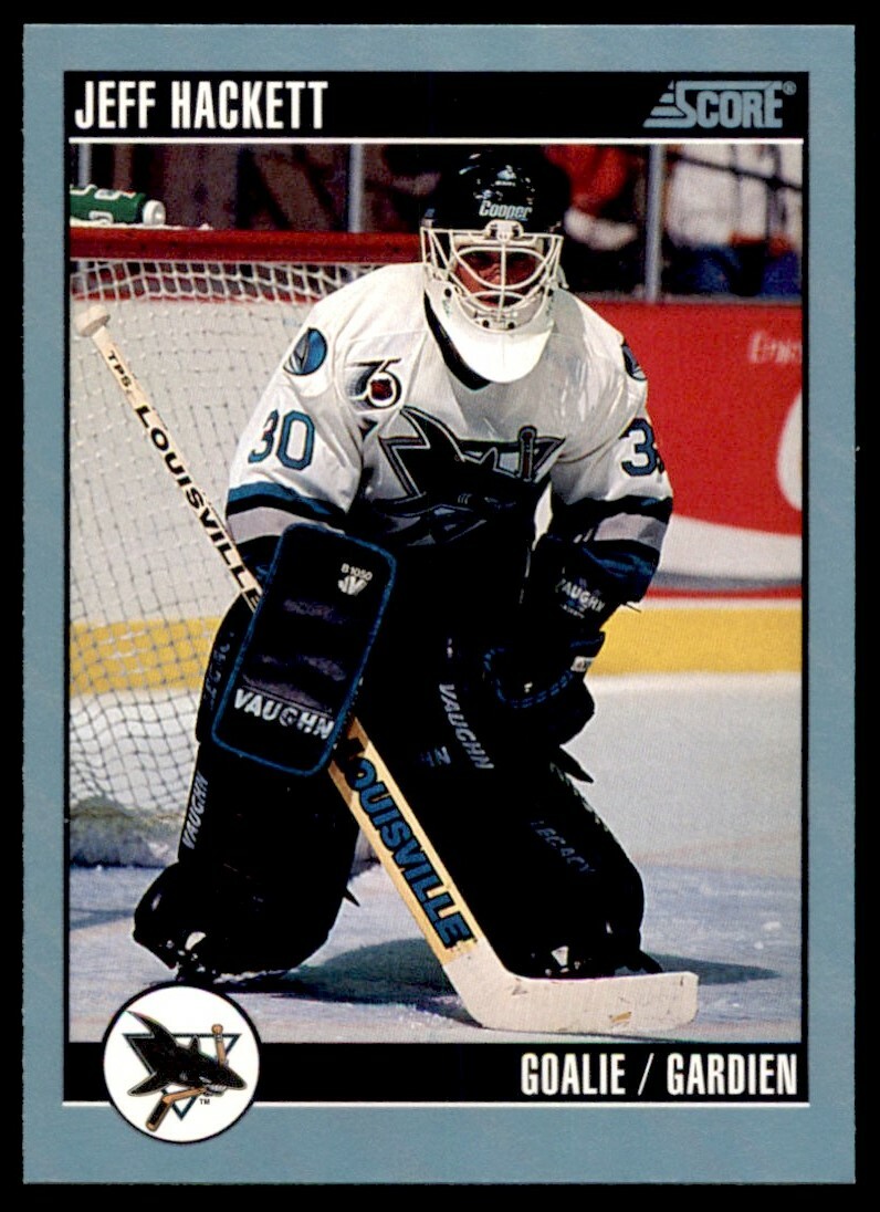1992-93 Score Canadian Jeff Hackett San Jose Sharks #82 | eBay