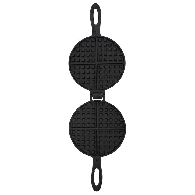 Lot45 Cast Iron Waffle Maker Pan 6in Stove Top Waffle Iron Cookware