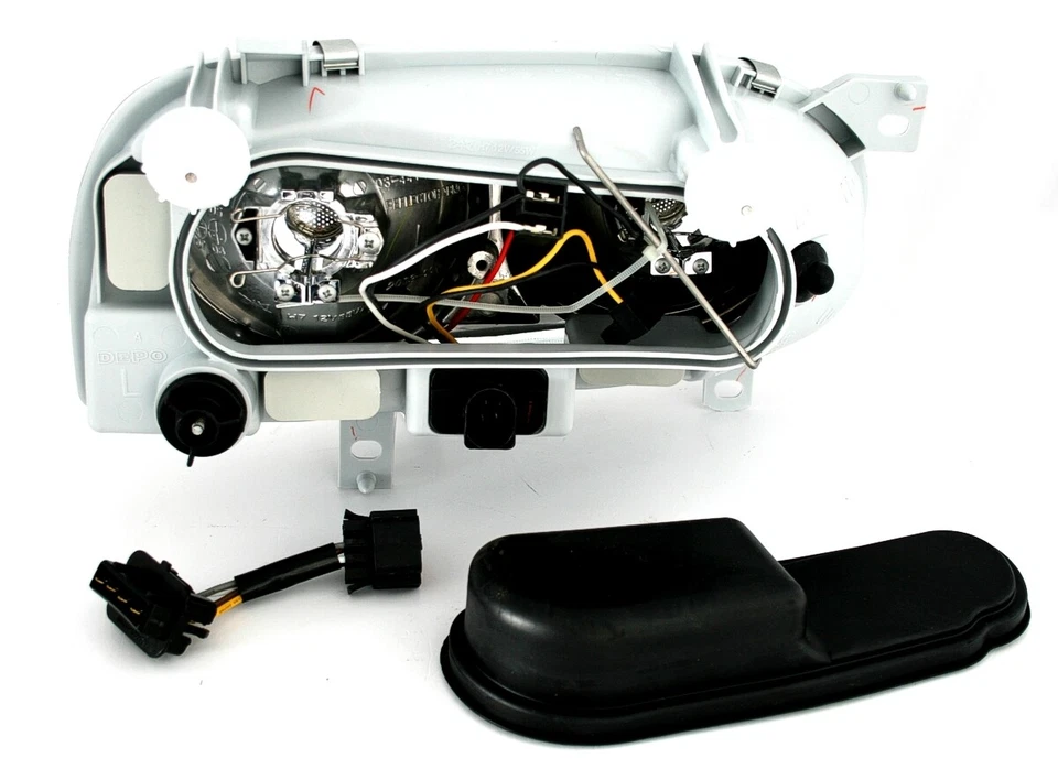 Kit fari per Vw Golf 3 III tutti 91-97 in vetro trasparente cromato H7 alogeni LWR - Immagine 3 di 3