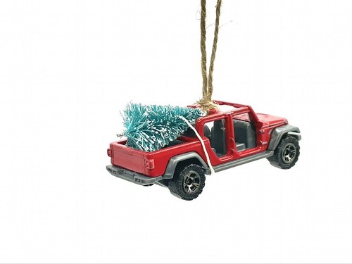 🎄Matchbox Jeep Gladiator Doorless Truck Handmade Christmas Ornament w/Mini Tree - Picture 6 of 6