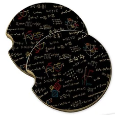 Math Wood Car Coaster Gift Set fit Car & Truck Cup Holder