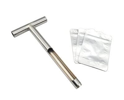 Soil Sample Probe 12 Inch with Reusable Soil Sampler Bags Stainless Steel