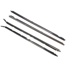 Inner & Outer Felt Window Sweep Belt Kit with Black Aluminum Trim, 81-86 Mustang