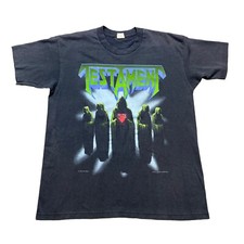 Vintage TESTAMENT 90s 80s Metal Band RARE Tour AOP T-Shirt Adult Size Large