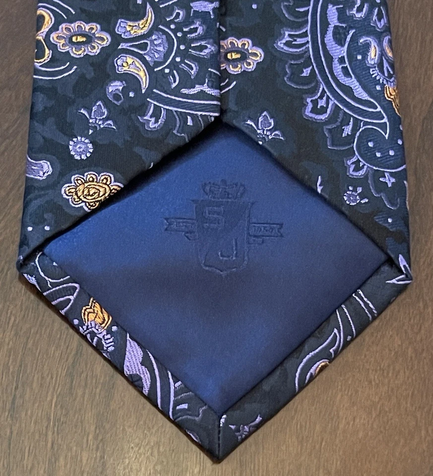 Sean John Black Purple 100% Silk Men’s Neck Tie Made In China - Imagem 2 de 4