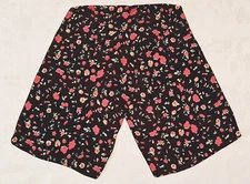 SCARF VINTAGE AUTHENTIC FLORAL ART BLACK RED YELLOW SILK LONG WOMEN'S