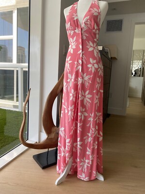 pink and white halter dress Paul & Joe Women Button Down Floral Maxi Pink/White Size FR42/US 6 reativar_18.06
