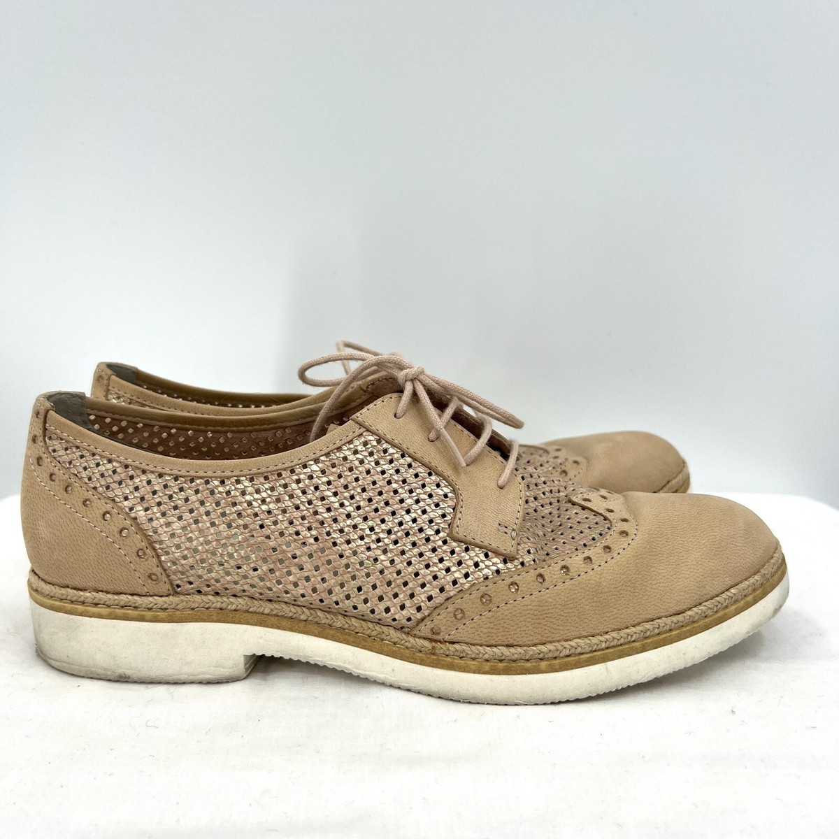 Formal Shoes Tamaris Sneaker Beige Tamaris Beige Leather Oxford