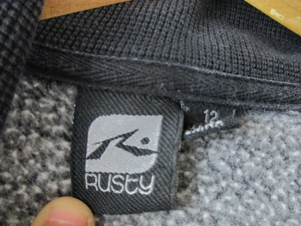 Rusty Jacket 12 Outerwear Black Long Sleeve Zip Up Hood Hooded Surf Warm - image 4 of 4