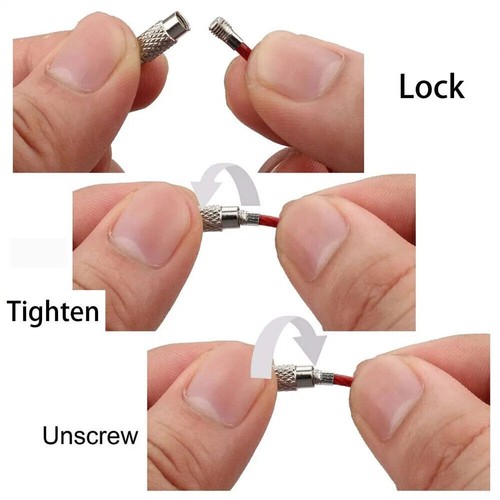 20x Stainless Steel Wire Keychain Cable Key Ring Luggage Tags Loop w/ Screw Lock - Picture 41 of 48