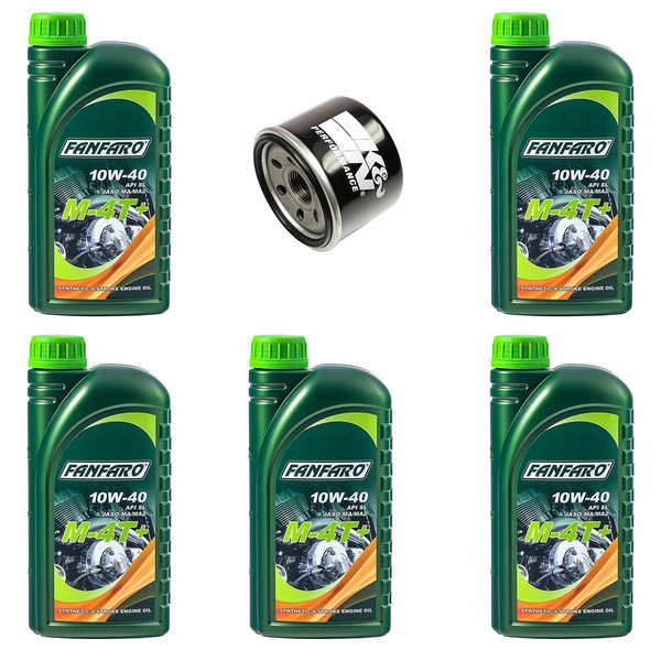 ÖLfilter KN147 MotoröL Set 10W40 5 Liter FüR Yamaha FZS 600 Fazer SN XVS 1300-image