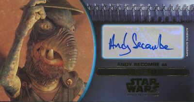 Star Wars Attack Of The Clones 3D Gold [10] Autogrammkarte Andy Secombe als Watto