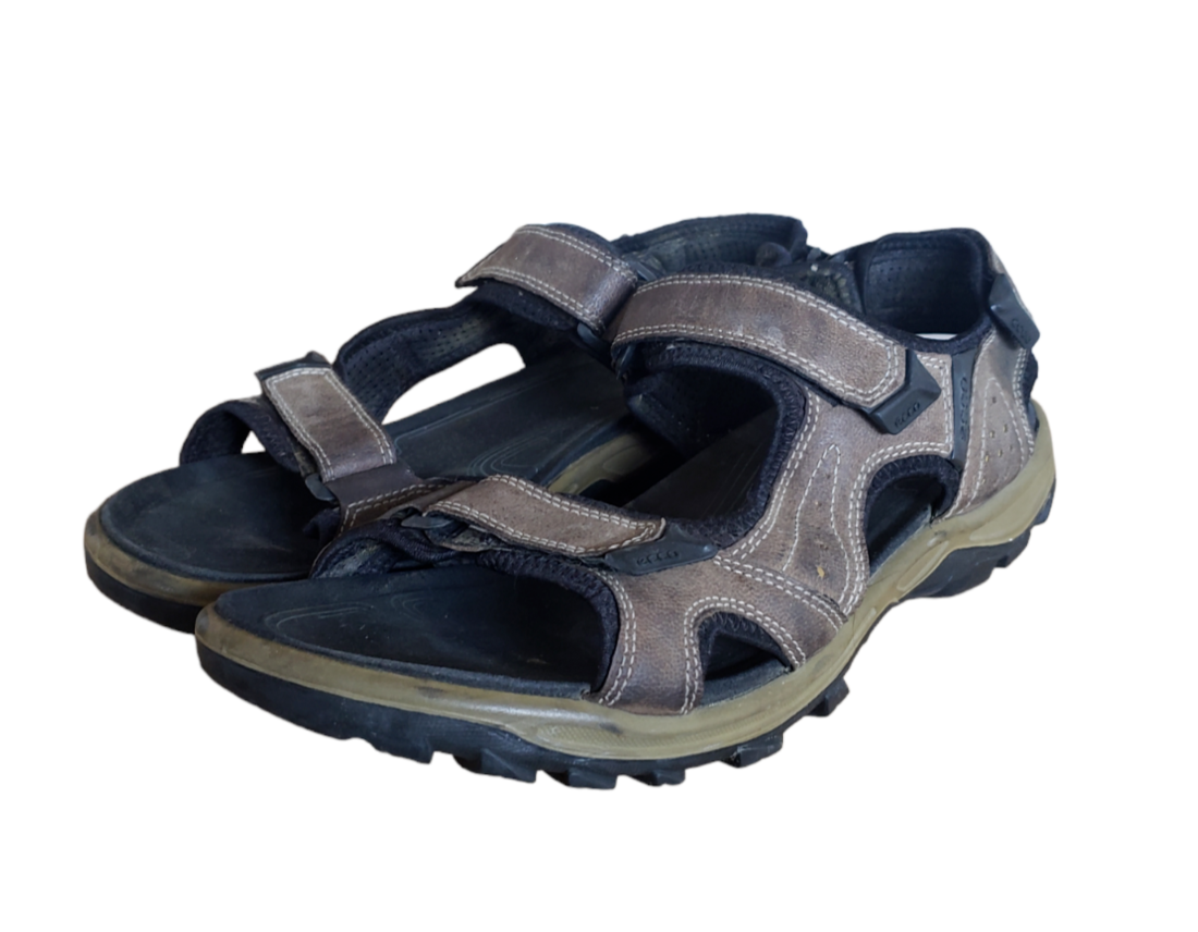 ECCO Men\'s Brown Leather Strappy Walking‎ Sandals Size 47 13 US Men main image 4