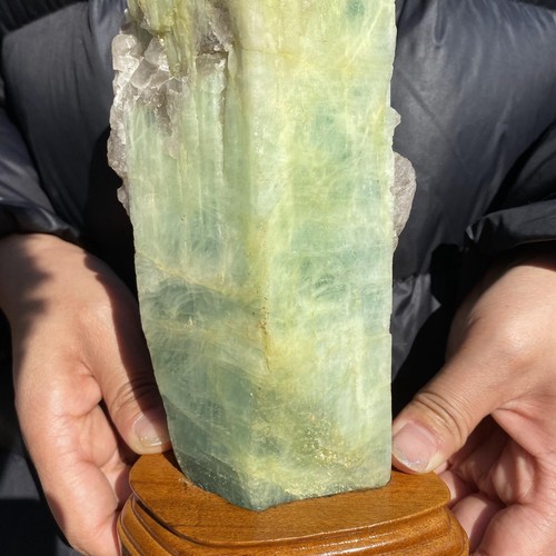 Muestra de prisma hexagonal cristal piedra preciosa aguamarina berilita natural rara 1500 g - Imagen 12 de 23