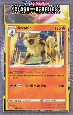 Pokemon Individual Cards Toys Hobbies Arcanin Carte Pokemon Clash Des Rebelles Eb02 028 192 28 Rare Fr Neuve