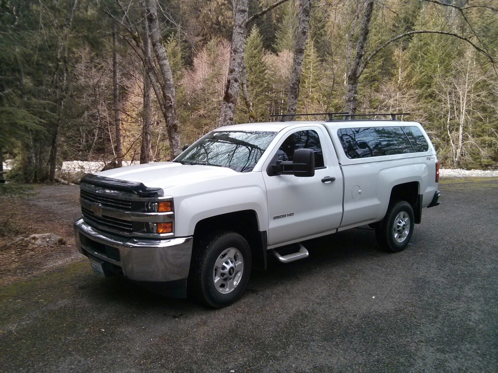 White Leer long bed (8') truck cap eBay