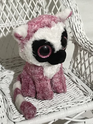 TY Silk Beanie Boo Lemur Plush LeeAnn Pink 6