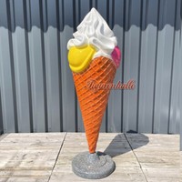 Eis Kugeleis Figur Deko Eisdiele Cafe Statue Werbefigur Werbung Deko Aufsteller