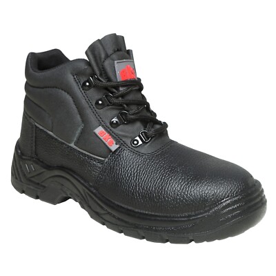 Herren S3 Sicherheit Stahlkappe & Zwischensohle Arbeitsstiefel schwarz Leder Größe 3 bis 12 UK