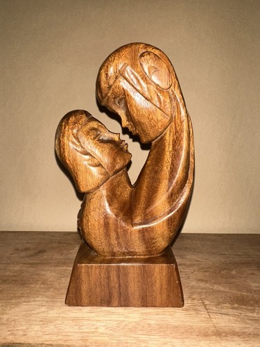 ALII WOODS BY HAWAIIAN CRAFTS WOOD CARVING Man Woman Embracing VINTAGE 8” - Picture 5 of 11