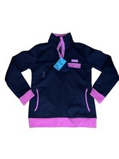 Simply Southern Quilted Black and Pink Pullover Size Small 1/4 Snap New W/ Tags