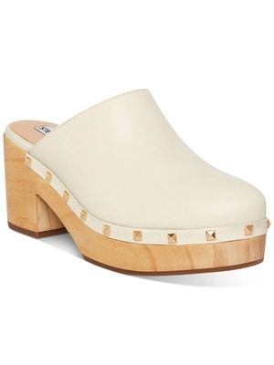 STEVE MADDEN Womens Bone Ivory 1-1/2'' Wood Platform Brooklyn Clogs 11 M
