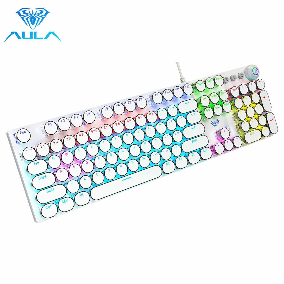 Gaming Keyboard Silver Clicky Optical Switches Chroma RGB Punk Mechanical Wired - Image 2 of 4