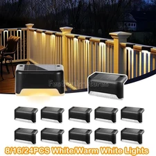 8/16/24 PCS Outdoor Solar LED Deck Lights Path Garden Patio Pathway Stairs Step