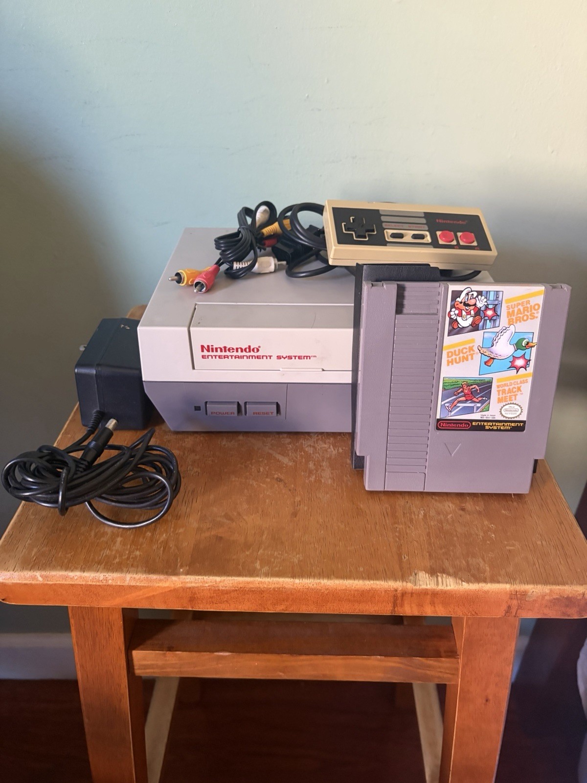 Nintendo Entertainment System (NES) Console With Mario Game