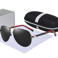 Aluminium Sonnenbrille Herren Polarisiert Autofahren UV 400 Schutz Pilotenbrille