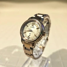 CITIZEN xC Cross Sea Radio Solar Pink Dial Silver Watch Cleaned Tested